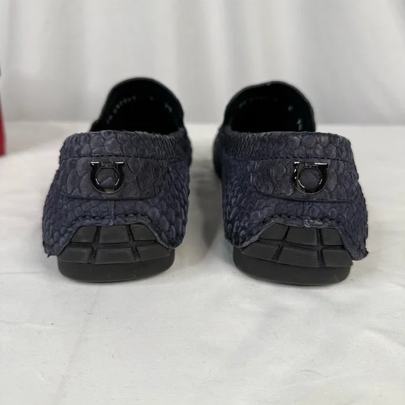 Salvatore Ferragamo Coast 4 Navy Python Loafers - Picture 5 of 11